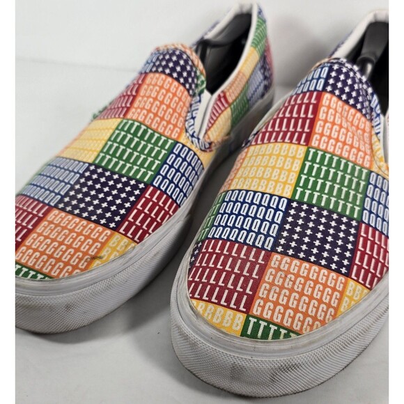 Men's Vans Classic Slip On Pride Skate Casual Sneaker Shoes Rainbow Men Size 13 - Picture 5 of 9